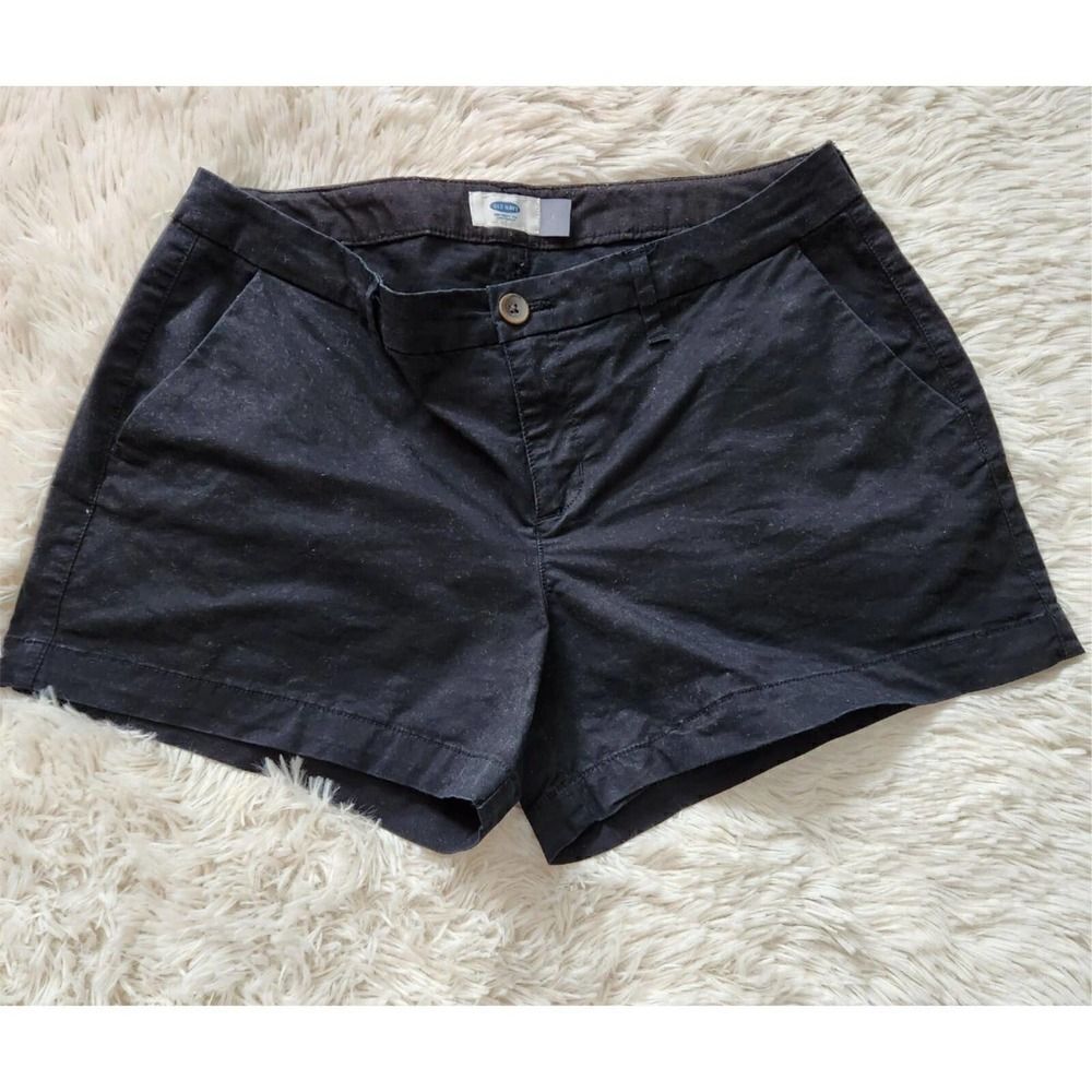Old Navy Short Shorts Black Cotton Slit Pockets 3.5" Inseam